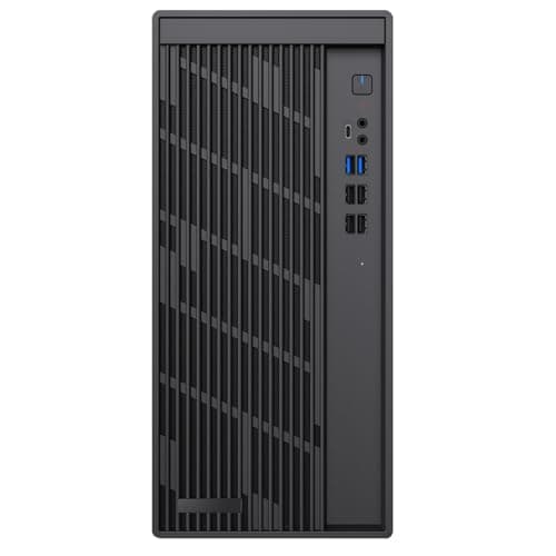 Image of Pro Workstation Tower Case, Professional Micro-ATX Office PC Case With USB-C, 2x USB3.0 and 80mm PWM Fan, 500W 80-Plus PSU Included