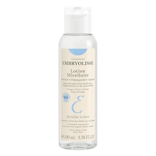 Image of Embryolisse 3-In-1 Micellar Lotion | Gentle Cleansing & Make Up Remover Lotion for Face, Eyes & Lips | Skin Makeup Remover Cleanser Soften, Soothe and Tone All Skin Types - 100 Ml (Packaging May Vary)