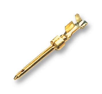 Image of Crimp Contact, Pin, 26-22AWG, Contact Gender Pin, Brass, Tin Plated Contacts, Crimp, For Use With Mini-Universal Mate-N-Lok Connectors, Mini Universal Mate-N-Lok Series, Wire Size AWG Max 22AWG, Wire
