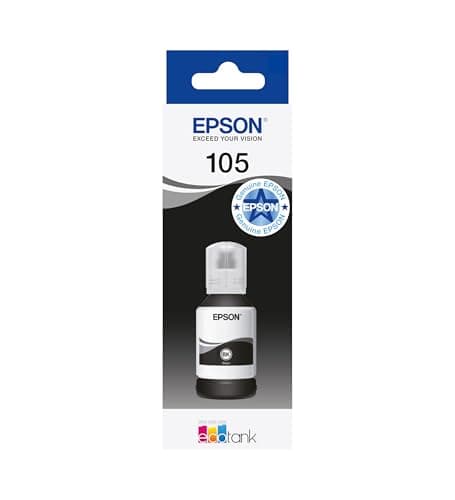 Image of Epson EcoTank 105 Genuine Ink Bottle | Black| High Yield - Up to 1,900 Photos | Compatible with ET-7700 / ET-7750 Models | Brand-made for Optimal Results
