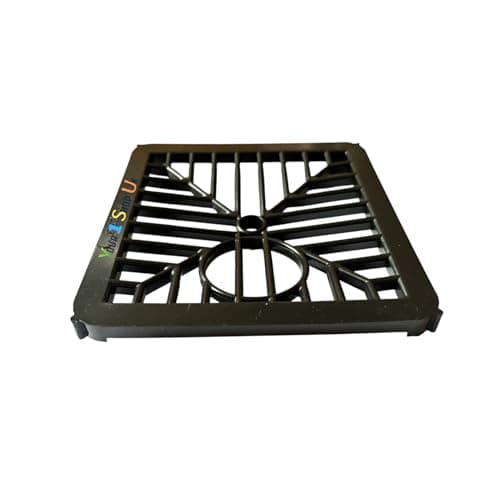 Image of Square 150x150mm Plastic Drain Cover or Round Gully Grid 150mm (6”) Dia or 178mm (7”) Dia Black Stops Leaves & Debris for Outdoor Gardens & Patios (Black, Square Gully Grid 150mm x 150mm (6 x 6”))