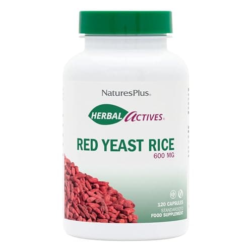 Image of NaturesPlus Herbal Actives Red Yeast Rice Capsules 600mg - Easy to Swallow, One a Day, Botanical Food Supplement - Vegan, Gluten Free - 120 Capsules