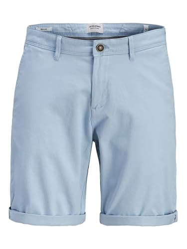 Image of JACK & JONES Mens Jpstbowie Shorts Solid SRT Sn, Celestial Blue, XL UK