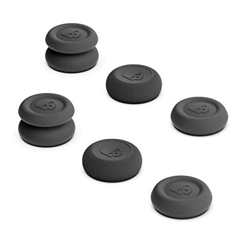 Image of Skull & Co. Skin, CQC and FPS Thumb Grip Set Joystick Cap Analog Stick Cap for Nintendo Switch Pro Controller & PS5 / PS4 / Slim/Pro Controller - Black, 3Pairs(6pcs)