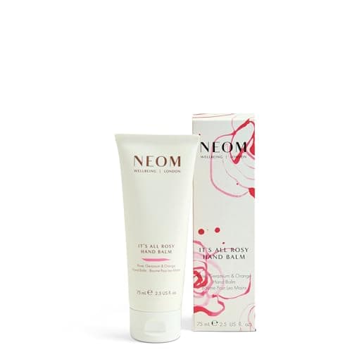 Image of NEOM It's All Rosy Hand Balm 75ml I Rose, Geranium and Orange I Expertly blended with 100% natural blend of 11 essential oils I To uplift your mood I Mother's Day Gift I Cruelty Free