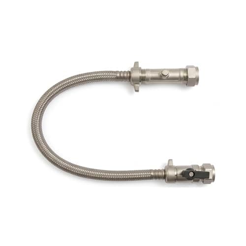 Image of Filling Loop 15mm for Combi Boiler - 300mm Braided Flexible Hose with Lever Isolation Valve - Central Heating Pressurising Loop, Compression Fittings - HULTHOR