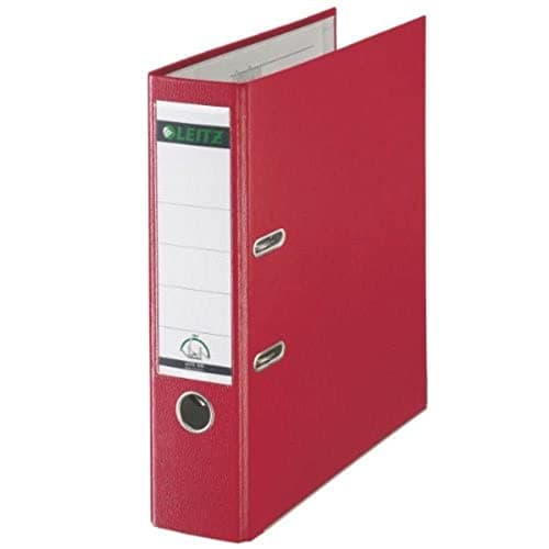 Image of Leitz Lever Arch File Plastic 80mm Spine A4 Red Ref 1010-25 [Pack of 10]
