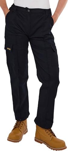 Image of Sam Caan® Women Work Trouser Ladies Cargo Combat Work Trousers Multi Pockets Workwear Safety Pants Black