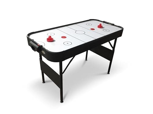 Image of Gamesson Shark Folding Air Hockey Table - L 4 Ft | Manual Scorer | High-Gloss Surface | Folds for Easy Storage | Complete with Pucks & Pushers