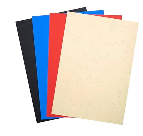 Image of Exacompta - Ref 2789C - Forever Collection - Binder Covers - Suitable for A4 Documents, 270gsm Leather Grain Effect Rigid Card - Assorted Colours (Pack of 100)