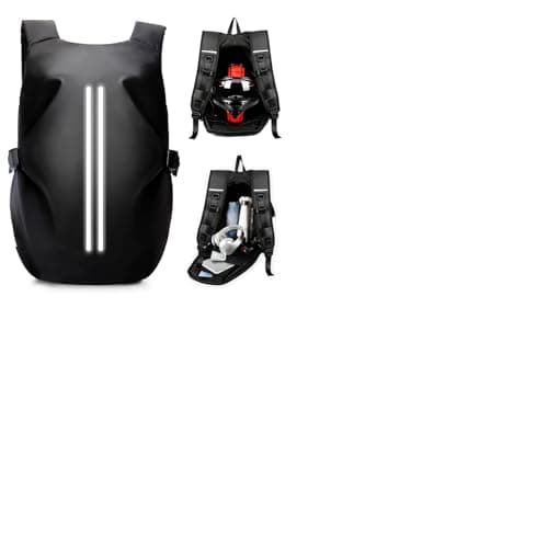 Image of HYC00 Motorcycle Backpacks for Men Women Waterproof Motorbike Helmet Bag,Motorbike Accessories,Reflective Motorcycle Helmet Backpack,Laptop Rucksack,Travel Riding Backpacks,Student School Bags,Black L