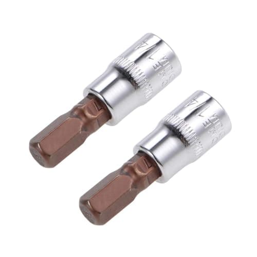 Image of TOP-VIGOR 2Pcs Hex Bit Socket, 1/4" Drive x H7 (7mm) Allen Key Socket, Premium S2 Steel Bits, Hex Bit with 38mm Length for Torque Wrench, Ratchet Wrench, Impact Power Drills, Slide Bar