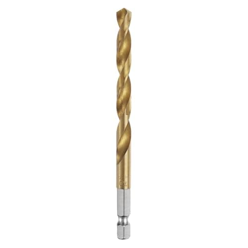 Image of sourcing map 1/4" Hex Shank Twist Drill Bits 7mm Titanium Coated High Speed Steel Quick Change Hex Drilling Bit Jobber Drill Bits for Wood Plastic Metal, Gold