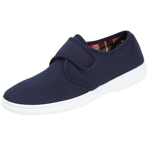 Image of Mens Shoe Tree Wider Fitting Casual Canvas touch close Fastening Pump Trainer Deck Shoes Loafer Navy 11 UK