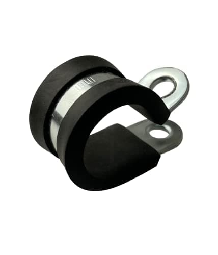 Image of TR W1 Zinc Plated Rubber Lined P Clips Cable Mounting Hose Pipe Clamp- 23mm x5 pieces