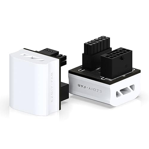 Image of EZDIY-FAB 12VHPWR 12+4 Pin Angle Connector Power Adapter for RTX40' Series Graphics Card, Supports 600W Output, Comptatible to RTX4090,4080,4070ti -180 Degrees STD Type- White-1 Pack