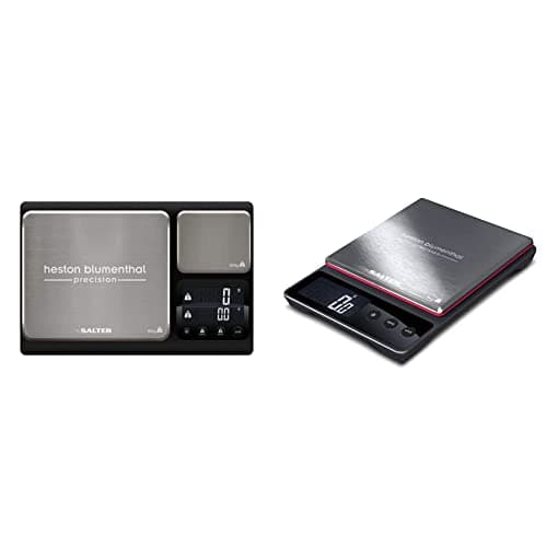 Image of Heston Blumenthal Dual Platform Precision Scale by Salter, 10kg Capacity- Black & Heston Blumenthal Precision Kitchen Cooking Scales by Salter, Black/Silver