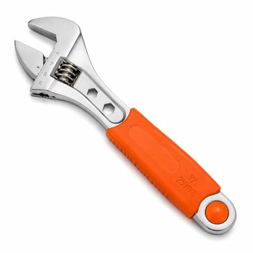 Image of Defence Adjustable Wrench 8 Inch & 10 Inch (200mm / 250mm) – Heavy Duty Spanner with Non Slip Grip, Wide Jaw Capacity, Professional Tool for Plumbing, DIY, Automotive & Home Repairs (10 inches)