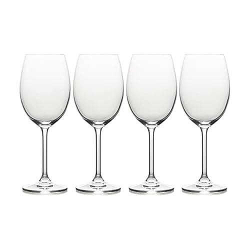 Image of MIKASA Julie Luxury Lead-Free Crystal White Wine Glasses, 470 ml, Clear, Set of 4