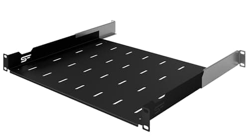 Image of Stalflex Server Rack Shelf 19 inch 1U 350mm - Server Rack Made of Metal - Universal Adjustable Vented Rack Mount Cantilever Tray - compatible with Rack Network Cabinet and Rack Rails
