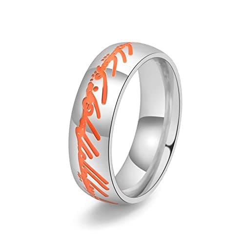 Image of Meilord 6mm Lord Rings for Men and Women Gold Silver Magic Ring Luminous Glow Ring Glowing in The Dark Wedding Band Comfort Fit