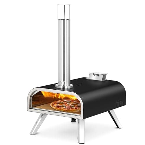 Image of BIG HORN OUTDOORS 16 Inch Wood Pellet Burning Pizza Oven Pellet Pizza Stove, Portable Stainless Steel Pizza Oven with Pizza Stone for Outdoor Backyard Pizza Maker Garden Kitchen