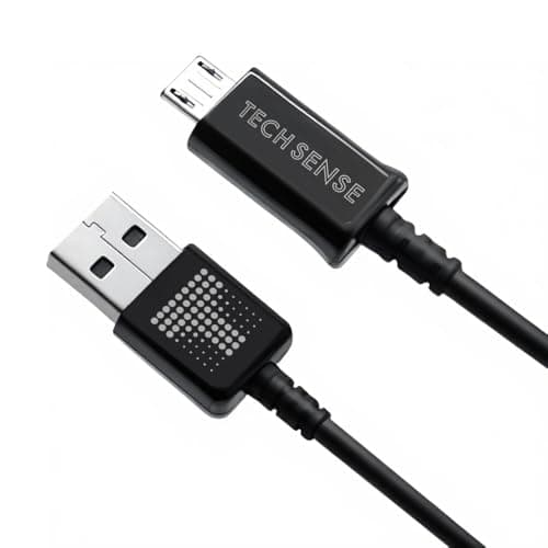 Image of TECH SENSE Micro USB Cable USB A to Micro Charge Cable Android Charger Data Sync Cable For Galaxy S7 Edge S6, S5, J7, LG, Kindle, Xbox, PS4, Tablets (2M) (Black)