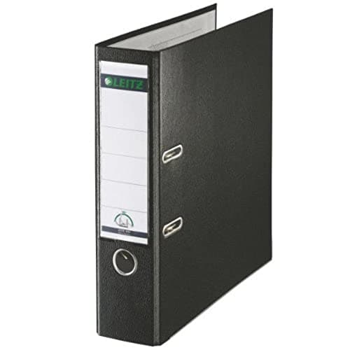 Image of Leitz 11101095 180° Plastic Lever Arch File Foolscap 80 mm (Black) - Pack of 10