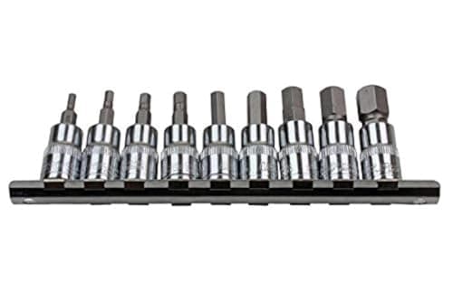 Image of US PRO 9pc 3/8" dr SAE/Imperial Hex, Allen Bit Sockets Socket Rail 3385