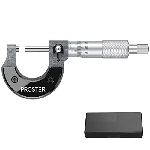 Image of Proster Outside Micrometer 0-25mm(0.01mm Graduations) Metric External Caliper with Zero Wrench and Packing Box High Outside Metric Micrometer Precision Machinist Tool
