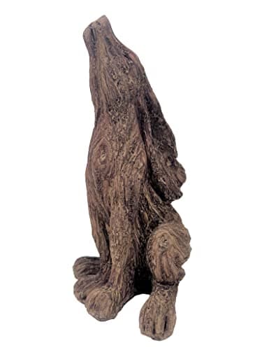 Image of HH Home Hut Garden Ornaments Outdoor Sculpture Hare Rustic Wood Effect - Weatherproof and Waterproof Eye - Catching Rabbit Driftwood Animal Lawn Statue Outdoor Indoor Decor 21cm High