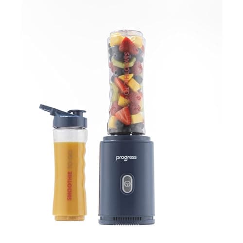 Image of Progress Smoothie To Go Blender - Stainless Steel Blade, 500W Power, 2 x 600ml BPA-Free Bottles with Easy-Drink Lids, Non-Slip Base, One-Touch Operation, Smoothie-Maker, Food Processor, Sports Bottle