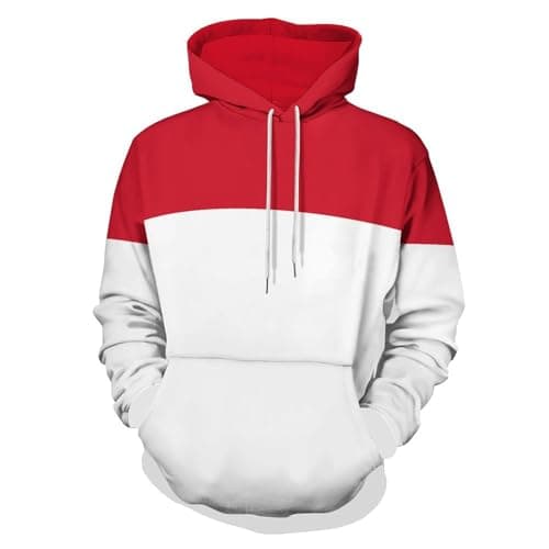 Image of MULERN Men Women 3D Printed Hooded Sweatshirts Monaco Flag Hoodies, Fashion Long Sleeve Pullover Hooded Sweatshirt Top with Pocket, Unisex Casual Tracksuit