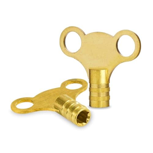 Image of G4GADGET Radiator Bleed Key 2 Pack – Solid Brass Radiator Key for Bleeding & Venting – Universal Fit Valve Clock for Home Heating Systems