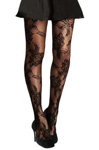 Image of Simply Joshimo Womens Black Patterned Fishnet Net Tights/Ladies Fashion Pattern Pantyhose