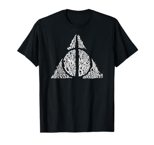 Image of Harry Potter Deathly Hallows Text T-Shirt