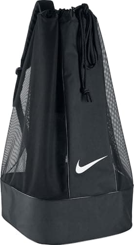Image of Nike Club Team Swoosh Soccer Ball Bag - Black/Black/White, 86 x 47 x 47 cm, 164 l