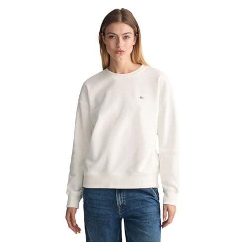 Image of GANT Women's Shield C-Neck Sweat Sweatshirt, Eggshell, S