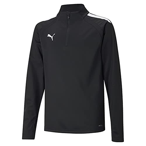 Image of PUMA teamLIGA 1/4 Zip Top Jr Sweater Unisex Kids, Puma Black-Puma White, 140