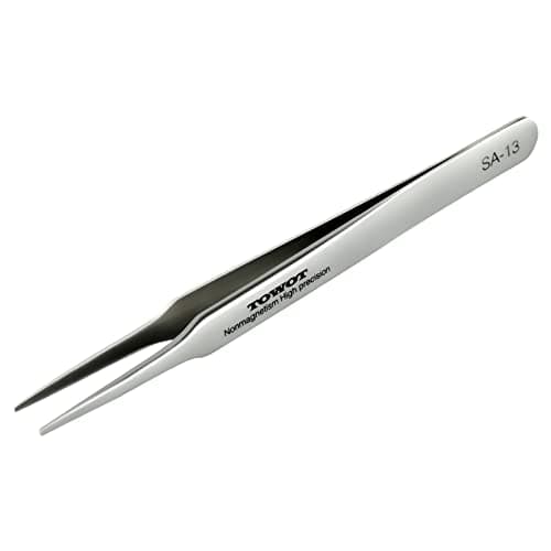 Image of Precision Tweezers, Stainless Steel Pointed Tweezers for Craft, Electronics, Soldering, Experimental Work, Jewelry-Making, Non-Magnetic Industrial Tweezers by TOWOT