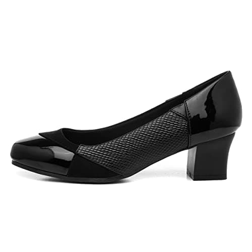 Image of Softlites Vera Womens Black Block Heel Court Shoe - Size 8 UK - Black