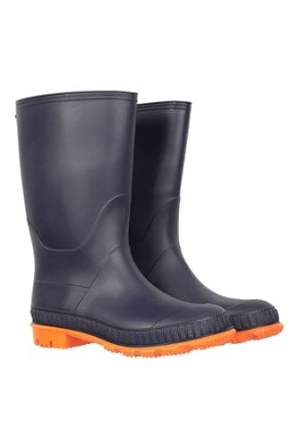 Image of Mountain Warehouse Plain Kids Wellies - Waterproof, Soft Jersey Lined Wellington Boots, Gripped Sole, Boys & Girls - Spring Summer, Rain, School, Outdoors Burnt Orange Kids Shoe Size 13