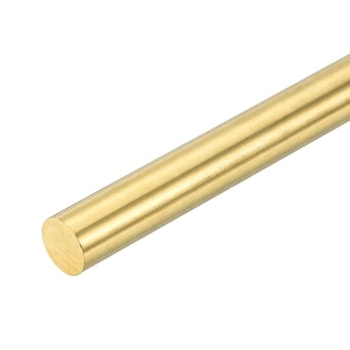 Image of sourcing map 1 Pcs Brass Solid Round Rod, 10mm x 305mm H62 Brass Lathe Bar Stock Brass Rod