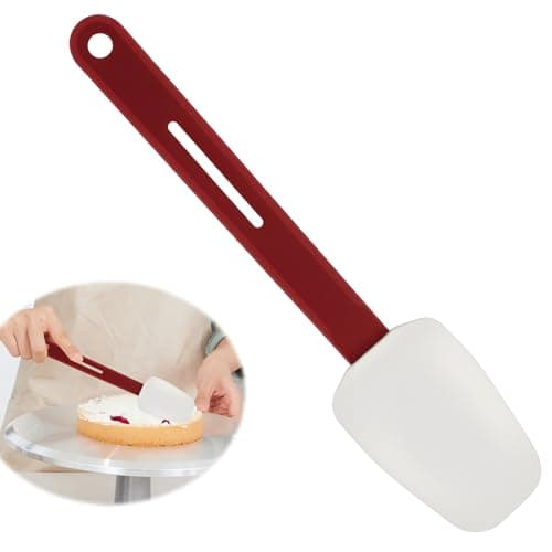 Image of 10 Inch Silicone Spoon Spatula – Heat Resistant Rubber Spatula for Cooking, Non-Stick Flexible Scraper, BPA-Free, Dishwasher Safe – Red Spoonula, 1 Pack