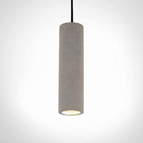 Image of Paco Home LED Pendant Luminaire, GU10, Lamp for Living Room Dining Room Kitchen, Height Adjustable, Colour: Concrete-Stone-Grey, Light Bulb: Without Bulb