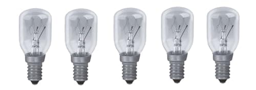 Image of Luxsa Lighting Pack of 5 Pygmy 15w SES E14 Clear Sign Appliance Sewing Fridge Freezer Lava Lamp 60 Lumen 2800k Glass Warm White Small Screw