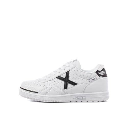 Image of Munich Mens G3 Profit Indoor Football Shoes White/Black 9 UK