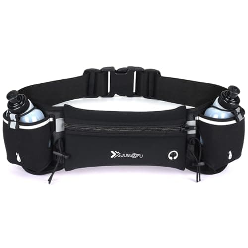 Image of Running Belt with Water Bottles (2 x 175ML), Hydration Belt for Men and Women, Water Bottle Holder Running Pouch Belt, Fanny Pack Fits 7 inches Phones, Waist Pack for Running Hiking Climbing