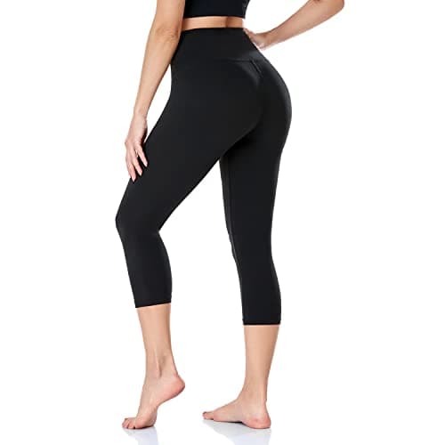 Image of ACTINPUT Capri Leggings for Women High Waisted Tummy Control 3/4 Length Leggings Sports Workout Gym Running Yoga Pants(1pc Black,S-M)