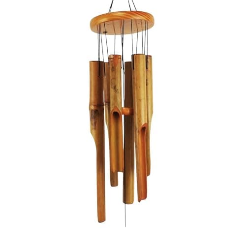 Image of Tskcvy Bamboo Wind Chimes. 38 Inch Outdoor Indoor Hanging Decorative Wind Chimes. Has A Natural Soothing and Pleasant Sound